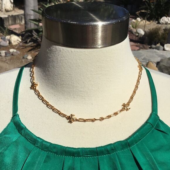 TORY BURCH VINTAGE GOLD KIRA NECKLACE - Picture 4 of 7